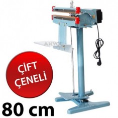 PFS 800x2 Ayaklı Çift Çeneli Poşet Ağzı Kapatma Makinası 80 cm