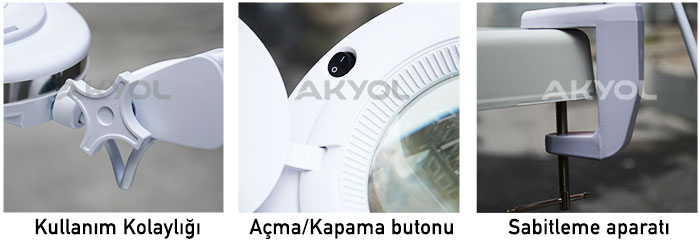 led ışıklı masaüstü büyüteç